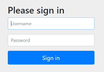 login page