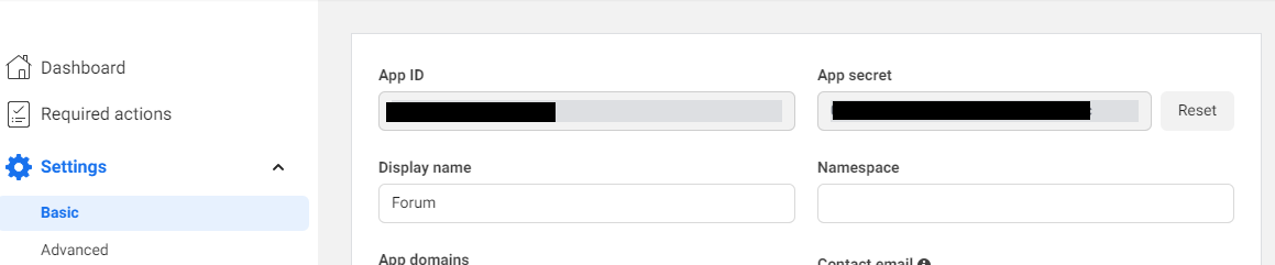 facebook client id